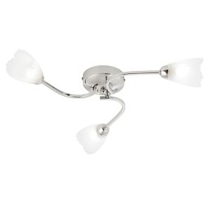 Endon MASON-3CH 3 Light Chrome Ceiling Fitting With Acid Glass Shades 3 Light In Chrome