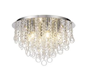 Dolce Ceiling, 6 Light E14, Polished Chrome/Crystal
