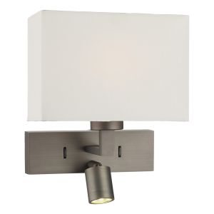 Modena 2 Light Bronze With Integrated LED Adjustable Reading Spot Wall Light (Base Only)