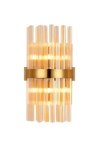 Modus 8 Light G9, Wall Light, Brass / Amber