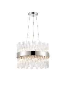 Modus 40cm 10 Light G9, Pendant Round, Polished Nickel / Clear