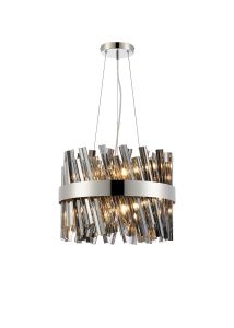 Modus 40cm 10 Light G9, Pendant Round, Polished Nickel / Smoke