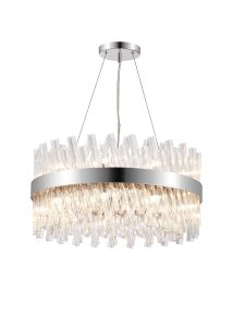 Modus 60cm 18 Light G9, Pendant Round, Polished Nickel / Clear Item Weight: 16.81kg