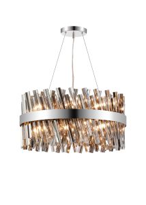 Modus 60cm 18 Light G9, Pendant Round, Polished Nickel / Smoke Item Weight: 16.81kg