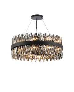 Modus 80cm 24 Light G9, Pendant Round, Satin Black / Smoke Item Weight: 23.13kg