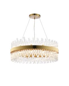 Modus 80cm 24 Light G9, Pendant Round, Brass / Clear Item Weight: 23.13kg