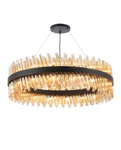 Modus 1m 32 Light G9, Pendant Round, Satin Black / Amber Item Weight: 29.51kg