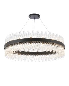Modus 1m 32 Light G9, Pendant Round, Satin Black / Clear Item Weight: 29.51kg