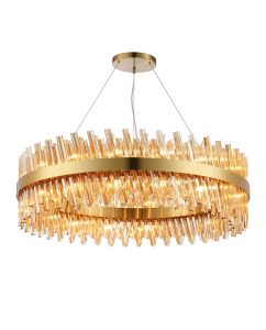 Modus 1m 32 Light G9, Pendant Round, Brass / Amber Item Weight: 29.51kg