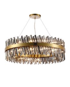 Modus 1m 32 Light G9, Pendant Round, Brass / Smoke Item Weight: 29.51kg