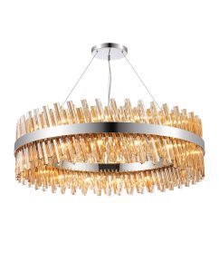 Modus 1m 32 Light G9, Pendant Round, Polished Nickel / Amber Item Weight: 29.51kg