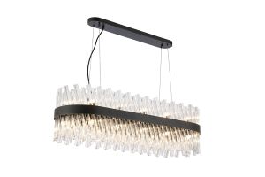 Modus 1m 24 Light G9, Pendant Oblong, Satin Black / Clear Item Weight: 22.65kg