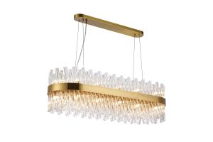 Modus 1m 24 Light G9, Pendant Oblong, Brass / Clear Item Weight: 22.65kg