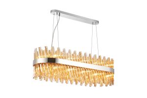 Modus 1m 24 Light G9, Pendant Oblong, Polished Nickel / Amber Item Weight: 22.65kg
