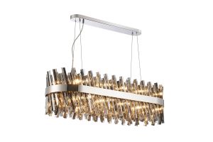 Modus 1m 24 Light G9, Pendant Oblong, Polished Nickel / Smoke Item Weight: 22.65kg