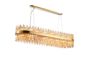 Modus 1.5m 36 Light G9, Pendant Oblong, Brass / Amber Item Weight: 33.98kg