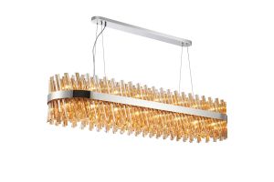 Modus 1.5m 36 Light G9, Pendant Oblong, Polished Nickel / Amber Item Weight: 33.98kg