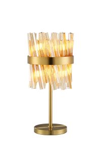 Modus 6 Light G9, Table Lamp, Brass / Amber