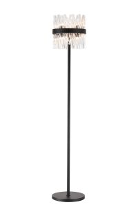 Modus 8 Light G9, Floor Lamp, Satin Black / Clear