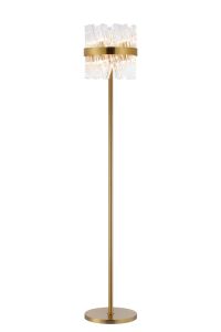 Modus 8 Light G9, Floor Lamp, Brass / Clear
