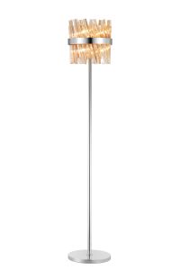 Modus 8 Light G9, Floor Lamp, Polished Nickel / Amber