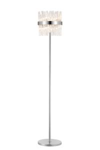 Modus 8 Light G9, Floor Lamp, Polished Nickel / Clear