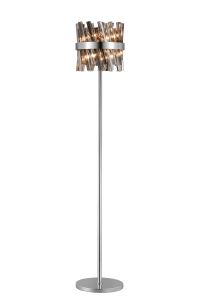 Modus 8 Light G9, Floor Lamp, Polished Nickel / Smoke