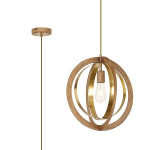 Carpaccio 40cm Pendant, 1 x E27, Dark Oak/Antique Bronze