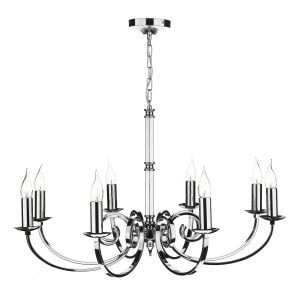 Murray 8 Light E14 Polished Chrome Adjustable/Dual Mount Semi Flush Fitting