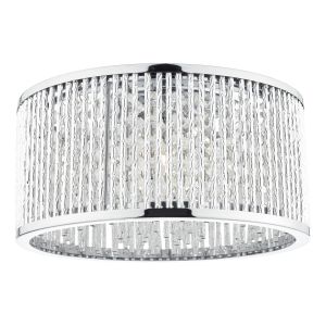 Nantes 3 Light G9 Polished Chrome Flush Fitting With Aluminium Rods Encase Faceted Acrylic Beads