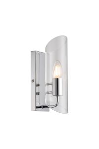 Navi Wall Lamp, 1 x E14, IP44, Polished Chrome/Clear Glass, 2yrs Warranty