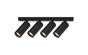 Nazare Linear 4 Light Spotlight GU10 Mini (Max 12W), Matt Black