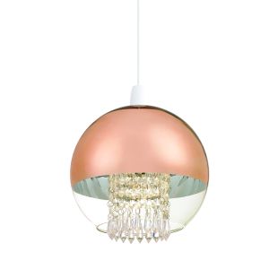 Boston Single LED Non Electric Shade Clear/Copper Glass/Clear Glass Finish