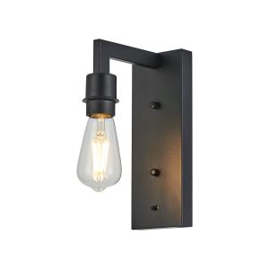 Isola Wall Lamp Switched Over Arm (FRAME ONLY) Without Shade, 1 Light E27, Satin Black