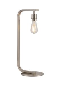 Isola Arc Table Lamp Without Shade, 1 Light E27, Satin Nickel