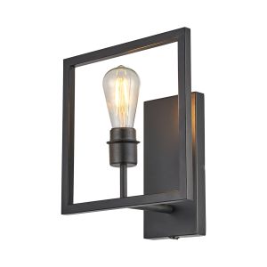 Isola Switched Wall Lamp (FRAME ONLY) Without Shade, 1 Light E27, Satin Black