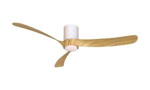 Nemo II L 1.3m 19W LED Dimmable Ceiling Light With Built-In 32W DC Fan, 3000-5000K Remote Control, 3800lm, Wood/White, 5yrs Warranty