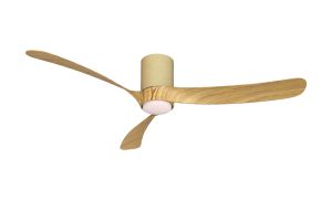 Nemo II L 1.3m 19W LED Dimmable Ceiling Light With Built-In 32W DC Fan, 3000-5000K Remote Control, 3800lm, Wood/White Ceramic, 5yrs Warranty
