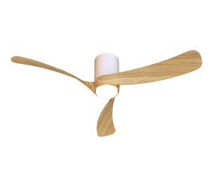 Nemo II M 1.2m 19W LED Dimmable Ceiling Light With Built-In 32W DC Fan, 3000-5000K Remote Control, 3800lm, Wood/White, 5yrs Warranty