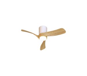 Nemo II XS 72cm 15W LED Dimmable Ceiling Light With Built-In 26W DC Fan, 3000-5000K Remote Control, 3000lm, Wood/White, 5yrs Warranty