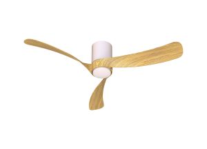 Nemo M 1.2m 24W LED Dimmable Ceiling Light With Built-In 32W DC Fan, 2700-5000K Remote Control, 3200lm, White/Wood, 5yrs Warranty