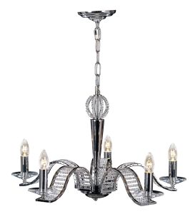 Niobe Pendant 5 Light E14 Polished Chrome/Crystal