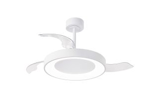 Niseko Fan M 49cm 50W LED Dimmable Ceiling Light With Built-In 30W DC Fan, 2700-5000K Remote Control, 5500lm, White, 5yrs Warranty