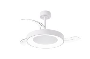 Niseko Fan S 40cm 45W LED Dimmable Ceiling Light With Built-In 25W DC Fan, 2700-5000K Remote Control, 5000lm, White, 5yrs Warranty