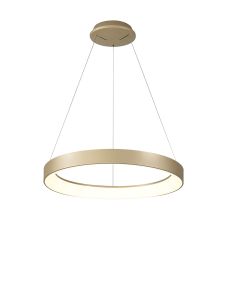 Niseko II Ring Pendant 50cm 40W LED, 2700K-5000K Tuneable, 2950lm, Remote Control & APP, Gold, 3yrs Warranty