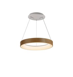 Niseko II Ring Pendant 38cm 30W LED, 2700K-5000K Tuneable, 2250lm, Remote Control & APP, Wood, 3yrs Warranty