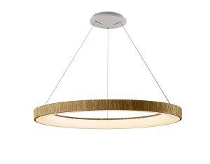 Niseko II Ring Pendant 90cm 66W LED, 2700K-5000K Tuneable, 5440lm, Remote Control, Wood, 3yrs Warranty