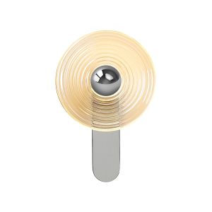 Biento Wall Lamp, 1 x 7W LED, 3000K, 426lm, Chrome/Amber, 3yrs Warranty