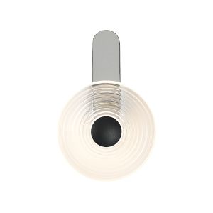 Biento Wall Lamp, 1 x 7W LED, 3000K, 426lm, Chrome/Clear/Satin Black, 3yrs Warranty