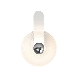 Biento Wall Lamp,1 x 7W LED, 3000K, 426lm, Satin White/Clear/Chrome, 3yrs Warranty